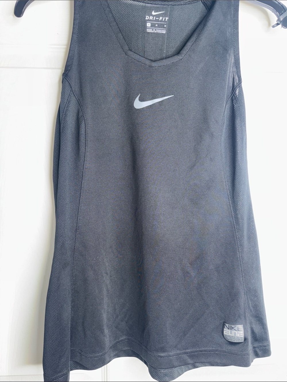 Nike Black Dri-FIT Mesh Tank with Silver Swoosh